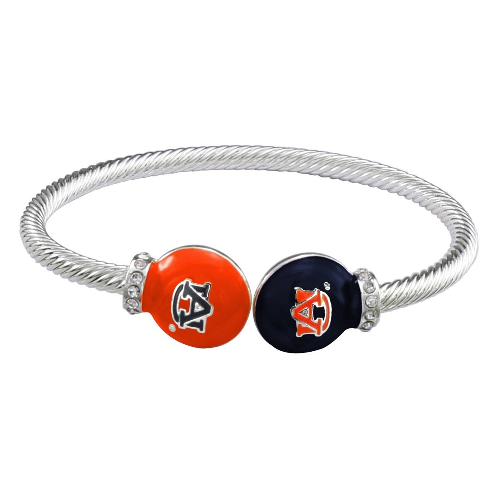 Auburn Tigers Brady Silver Tone Cuff Bracelet, Ncaa